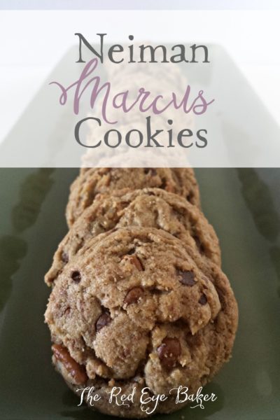 Neiman Marcus Cookies are a cookie lovers dream. Not just an ordinary chocolate chip cookie, loaded with 2 kinds of chocolate, pecans, and oatmeal. Delish!