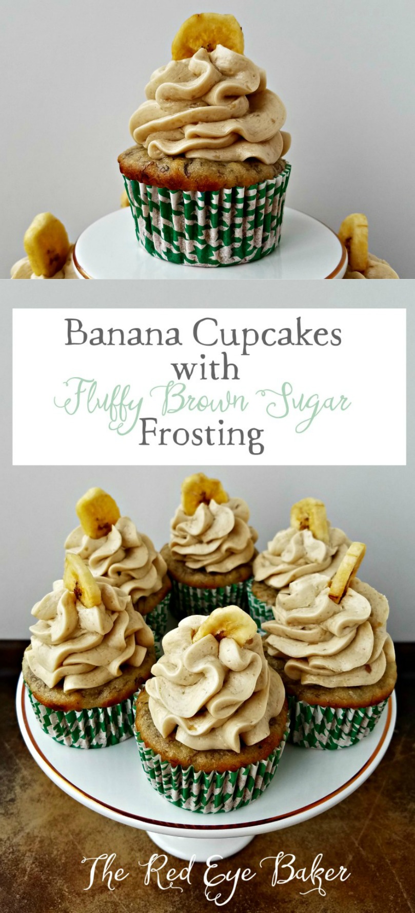 Banana Cupcakes with Fluffy Brown Sugar Frosting | Simple, sweet, and delicious. You could even have them for breakfast!
