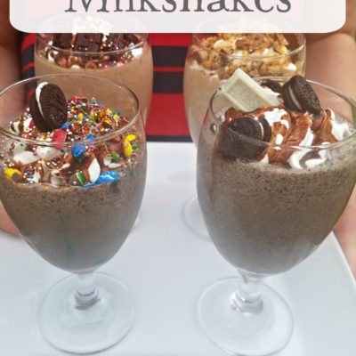 Homemade Milkshakes with the kids are such an easy and fun way to play with your kids in the kitchen. Grab your favorite candy and toppings and have fun!