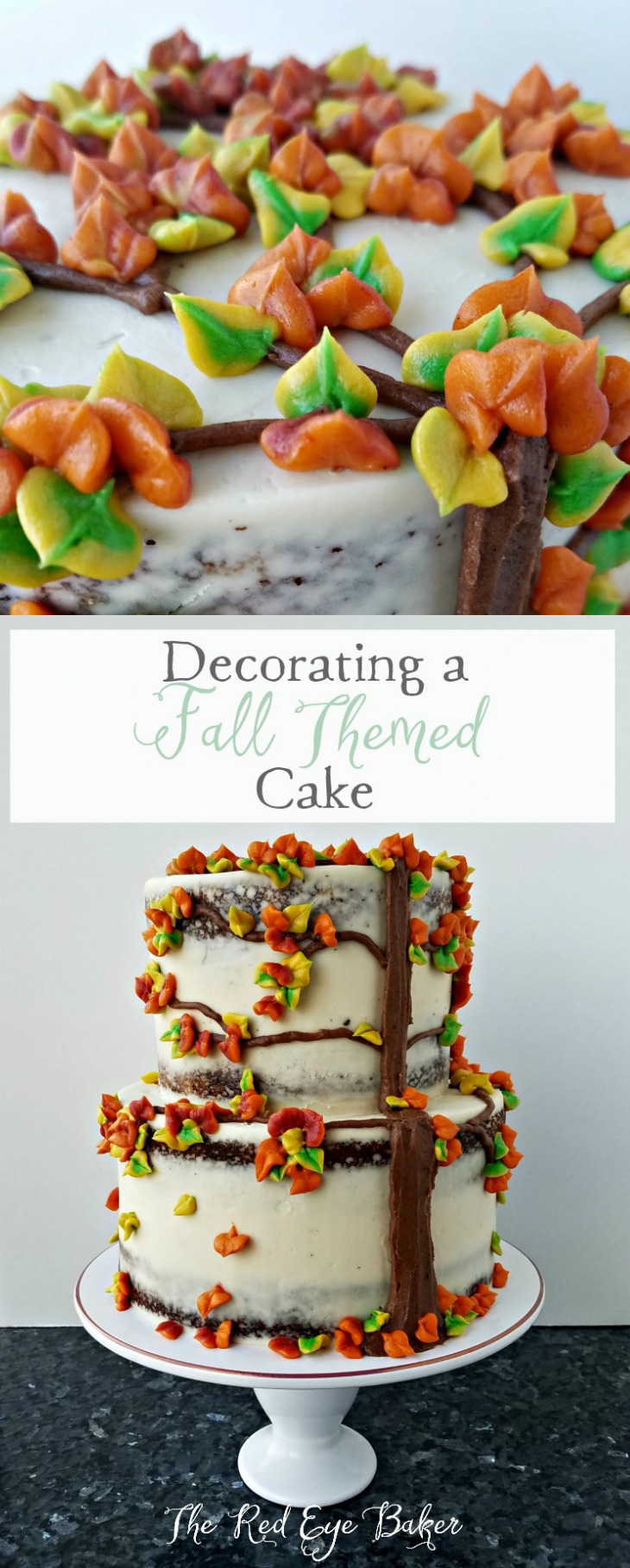 Decorating a Fall Themed Cake | Celebrate fall by checking out my tips for Decorating a Fall Themed Cake. All you need is some fall inspiration and some buttercream and a cake of course.